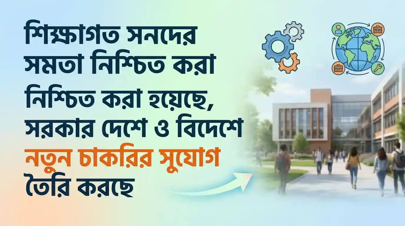 শিক্ষা সনদের সমমান নিশ্চিত, দেশে-বিদেশে চাকরির নতুন সুযোগ তৈরি করছে সরকার