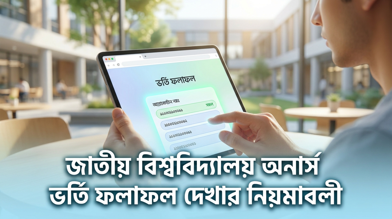 জাতীয় বিশ্ববিদ্যালয় অনার্স ভর্তি রেজাল্ট ২০২৬ দেখার নিয়ম ১ম মেধা তালিকা