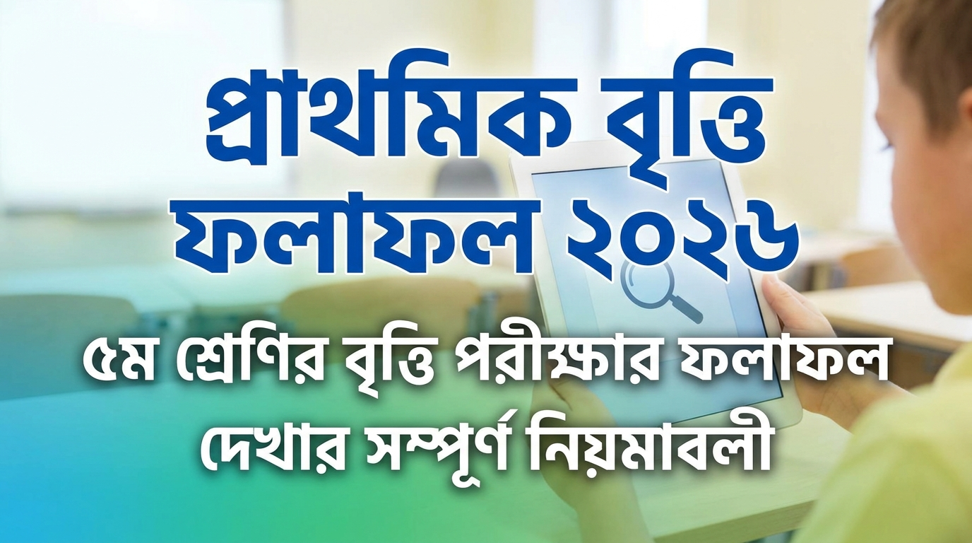 প্রাথমিক বৃত্তি ফলাফল ২০২৬ ৫ম শ্রেণীর বৃত্তি পরীক্ষার রেজাল্ট দেখার সম্পূর্ণ নিয়ম