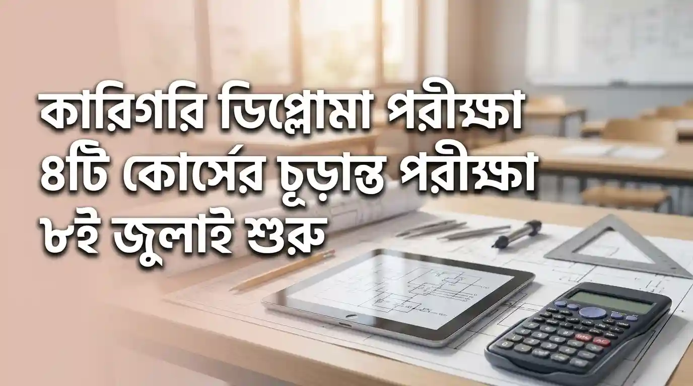 কারিগরি ডিপ্লোমা পরীক্ষা ২০২৬ - ৮ জুলাই শুরু হচ্ছে ৪ শিক্ষাক্রমের চূড়ান্ত পরীক্ষা