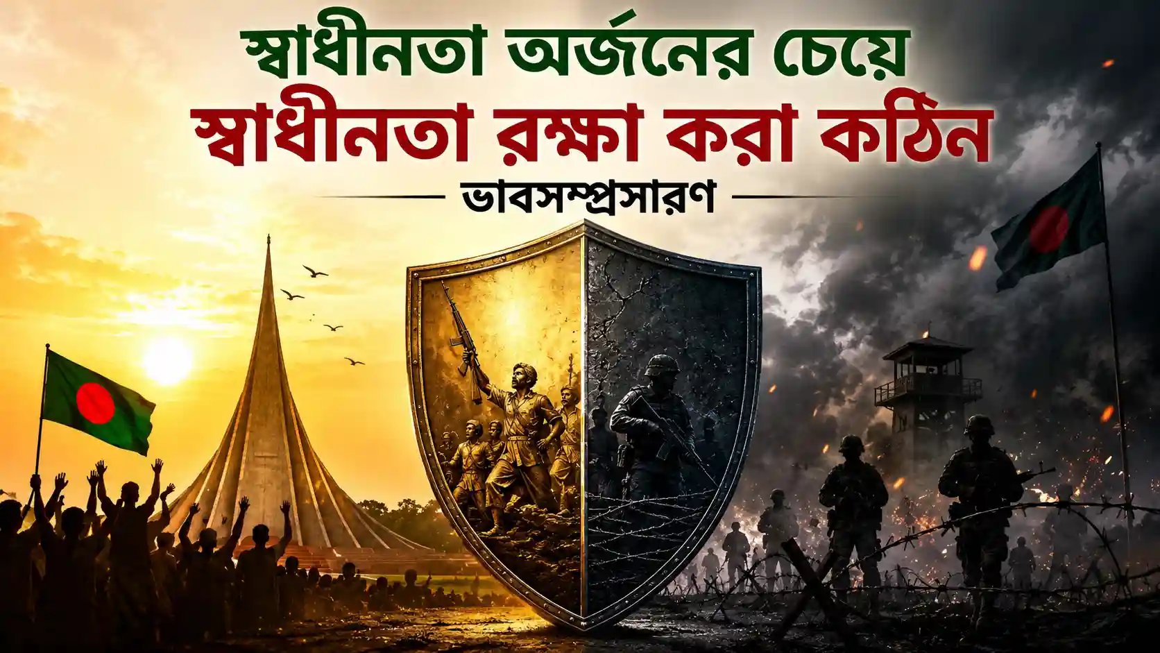 স্বাধীনতা অর্জনের চেয়ে স্বাধীনতা রক্ষা করা কঠিন ভাবসম্প্রসারণ