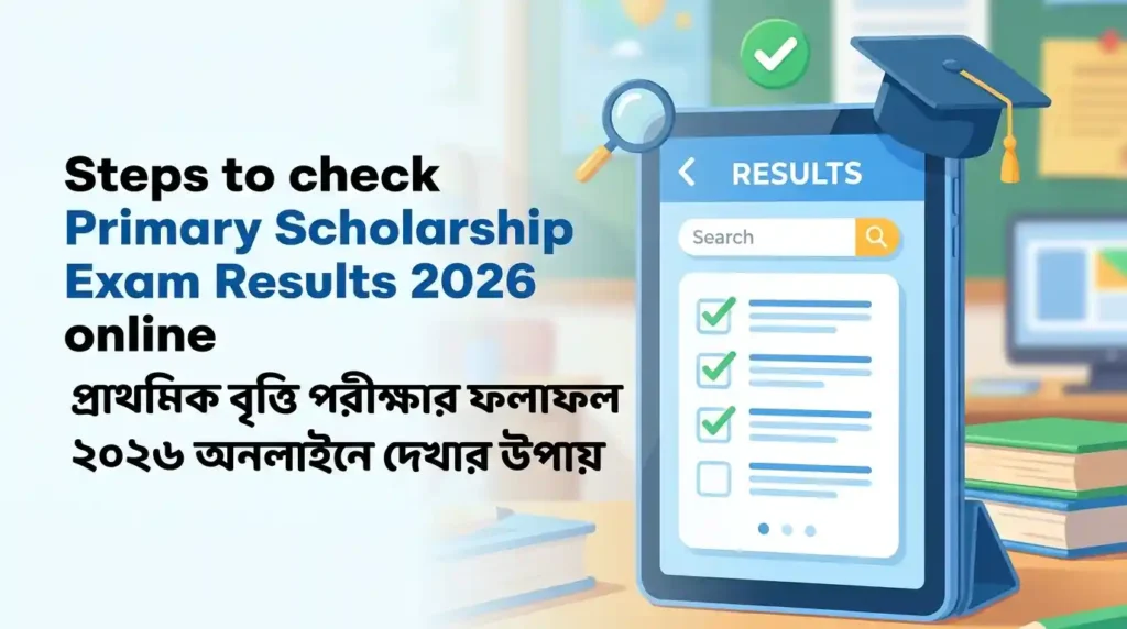 অনলাইনে প্রাথমিক বৃত্তি পরীক্ষার রেজাল্ট ২০২৬ দেখার ধাপ